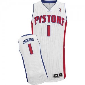 Maillot NBA Blanc Reggie Jackson #1 Detroit Pistons Home Authentic Homme Adidas