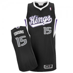 Maillot NBA Noir DeMarcus Cousins #15 Sacramento Kings Alternate Authentic Homme Adidas