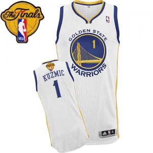 Maillot NBA Authentic Ognjen Kuzmic #1 Golden State Warriors Home 2015 The Finals Patch Blanc - Homme