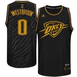 Maillot NBA Noir Russell Westbrook #0 Oklahoma City Thunder Precious Metals Fashion Authentic Homme Adidas