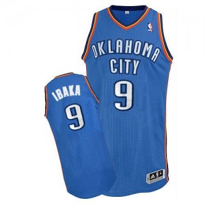 Maillot Authentic Oklahoma City Thunder NBA Road Bleu royal - #9 Serge Ibaka - Homme