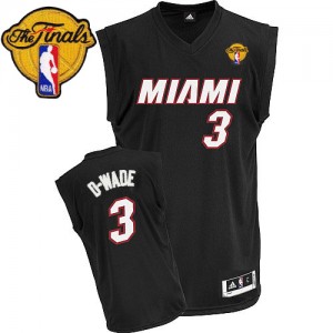 Maillot NBA Noir Dwyane Wade #3 Miami Heat D-WADE Nickname Finals Patch Swingman Homme Adidas