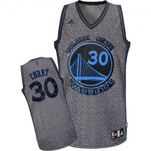 Maillot Adidas Gris Static Fashion Swingman Golden State Warriors - Stephen Curry #30 - Femme