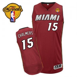 Miami Heat #15 Adidas Alternate Finals Patch Rouge Authentic Maillot d'équipe de NBA Vente - Mario Chalmers pour Homme
