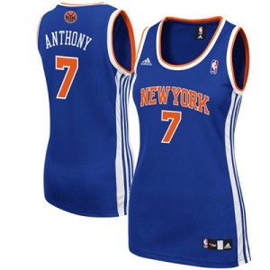 Maillot Adidas Bleu royal Road Swingman New York Knicks - Carmelo Anthony #7 - Femme