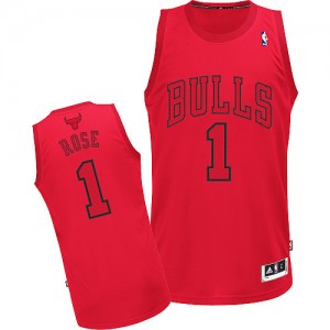 Maillot Adidas Rouge Big Color Fashion Authentic Chicago Bulls - Derrick Rose #1 - Homme