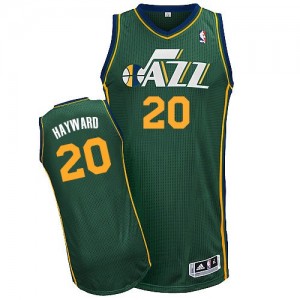 Maillot Adidas Vert Alternate Authentic Utah Jazz - Gordon Hayward #20 - Homme