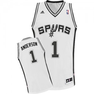 San Antonio Spurs #1 Adidas Home Blanc Swingman Maillot d'équipe de NBA pour pas cher - Kyle Anderson pour Homme