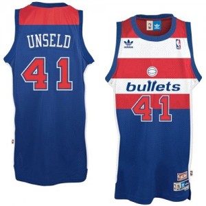 Washington Wizards #41 Adidas Bullets Throwback Bleu Authentic Maillot d'équipe de NBA Vente pas cher - Wes Unseld pour Homme