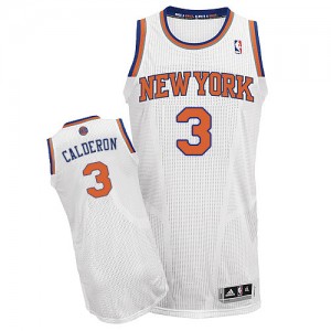 Maillot Authentic New York Knicks NBA Home Blanc - #3 Jose Calderon - Homme