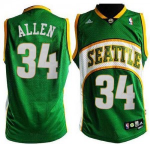 Oklahoma City Thunder Ray Allen #34 Seattle SuperSonics Style Swingman Maillot d'équipe de NBA - Vert pour Homme