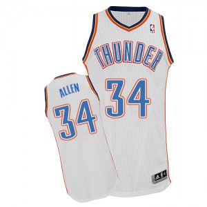 Maillot Adidas Blanc Home Authentic Oklahoma City Thunder - Ray Allen #34 - Homme
