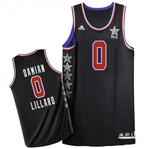 Portland Trail Blazers Damian Lillard #0 2015 All Star Swingman Maillot d'équipe de NBA - Noir pour Homme