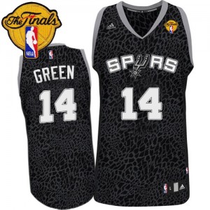 Maillot NBA San Antonio Spurs #14 Danny Green Noir Adidas Swingman Crazy Light Finals Patch - Homme