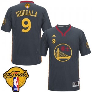 Maillot Adidas Noir Slate Chinese New Year 2015 The Finals Patch Swingman Golden State Warriors - Andre Iguodala #9 - Homme