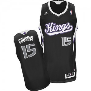 Maillot NBA Noir DeMarcus Cousins #15 Sacramento Kings Alternate Swingman Homme Adidas