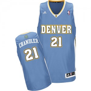 Denver Nuggets #21 Adidas Road Bleu clair Swingman Maillot d'équipe de NBA Promotions - Wilson Chandler pour Homme