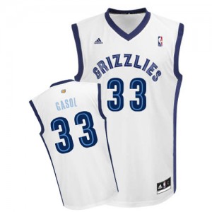 Maillot NBA Memphis Grizzlies #33 Marc Gasol Blanc Adidas Swingman Home - Homme