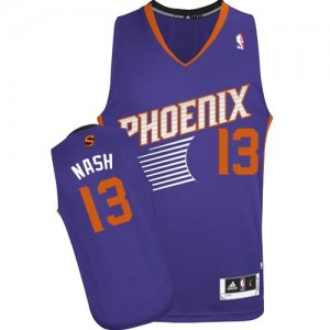 Maillot NBA Phoenix Suns #13 Steve Nash Violet Adidas Swingman Road - Homme
