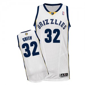 Maillot NBA Memphis Grizzlies #32 Jeff Green Blanc Adidas Authentic Home - Homme
