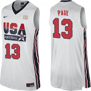 Maillot NBA Team USA #13 Chris Paul Blanc Nike Swingman 2012 Olympic Retro - Homme