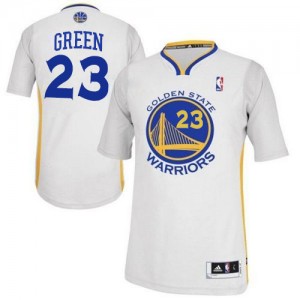 Maillot NBA Golden State Warriors #23 Draymond Green Blanc Adidas Authentic Alternate - Homme