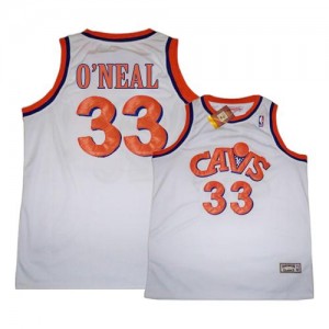Maillot NBA Swingman Shaquille O'Neal #33 Cleveland Cavaliers CAVS Throwback Blanc - Homme
