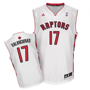 Maillot NBA Blanc Jonas Valanciunas #17 Toronto Raptors Home Swingman Homme Adidas