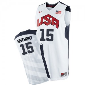 Maillot Nike Blanc 2012 Olympics Authentic Team USA - Carmelo Anthony #15 - Homme