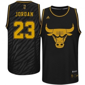 Maillot Authentic Chicago Bulls NBA Precious Metals Fashion Noir - #23 Michael Jordan - Homme
