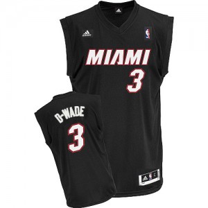 Maillot NBA Noir Dwyane Wade #3 Miami Heat D-WADE Nickname Swingman Homme Adidas