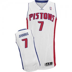 Detroit Pistons Brandon Jennings #7 Home Authentic Maillot d'équipe de NBA - Blanc pour Homme