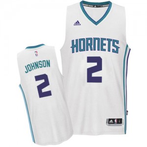 Charlotte Hornets Larry Johnson #2 Home Authentic Maillot d'équipe de NBA - Blanc pour Homme