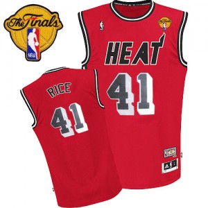 Maillot NBA Miami Heat #41 Glen Rice Rouge Adidas Authentic Throwback Finals Patch - Homme