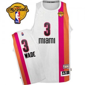 Maillot Adidas Blanc ABA Hardwood Classic Finals Patch Authentic Miami Heat - Dwyane Wade #3 - Homme