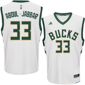 Milwaukee Bucks Kareem Abdul-Jabbar #33 Home Authentic Maillot d'équipe de NBA - Blanc pour Homme