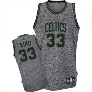 Maillot NBA Authentic Larry Bird #33 Boston Celtics Static Fashion Gris - Homme