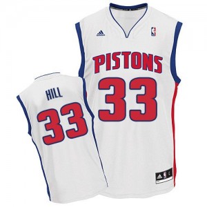 Maillot Adidas Blanc Home Swingman Detroit Pistons - Grant Hill #33 - Homme