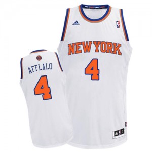 New York Knicks Arron Afflalo #4 Home Swingman Maillot d'équipe de NBA - Blanc pour Femme