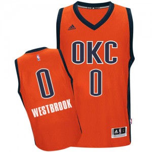 Oklahoma City Thunder Russell Westbrook #0 climacool Authentic Maillot d'équipe de NBA - Orange pour Homme
