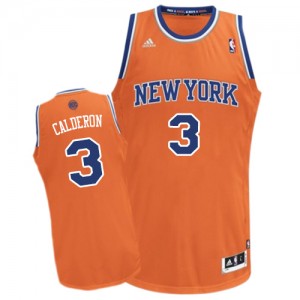 Maillot NBA Orange Jose Calderon #3 New York Knicks Alternate Swingman Homme Adidas