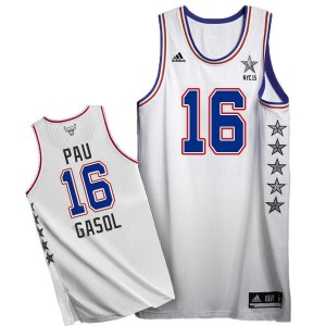 Maillot NBA Authentic Pau Gasol #16 Chicago Bulls 2015 All Star Blanc - Homme