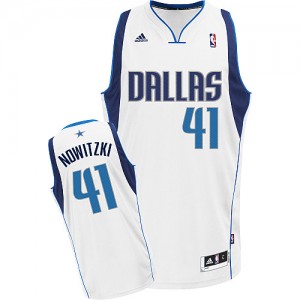 Maillot Adidas Blanc Home Swingman Dallas Mavericks - Dirk Nowitzki #41 - Homme