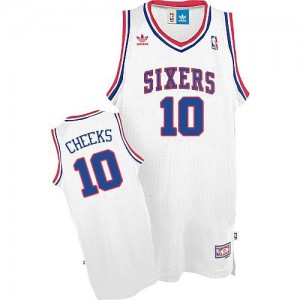 Maillot NBA Blanc Maurice Cheeks #10 Philadelphia 76ers Throwack Swingman Homme Adidas