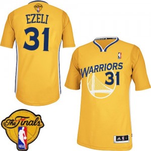 Maillot NBA Or Festus Ezeli #31 Golden State Warriors Alternate 2015 The Finals Patch Authentic Homme Adidas