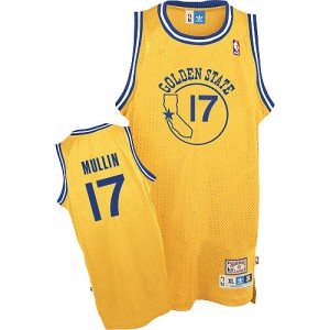 Maillot NBA Golden State Warriors #17 Chris Mullin Or Adidas Authentic Throwback - Homme