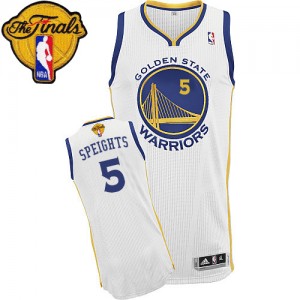Maillot Adidas Blanc Home 2015 The Finals Patch Authentic Golden State Warriors - Marreese Speights #5 - Homme
