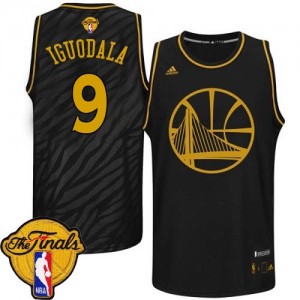 Maillot NBA Authentic Andre Iguodala #9 Golden State Warriors Precious Metals Fashion 2015 The Finals Patch Noir - Homme