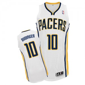 Indiana Pacers #10 Adidas Home Blanc Authentic Maillot d'équipe de NBA vente en ligne - Chase Budinger pour Homme
