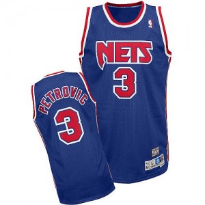 Maillot Adidas Bleu Throwback Authentic Brooklyn Nets - Drazen Petrovic #3 - Homme